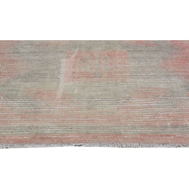 1960s Vintage Anatolian Oushak Handmade Hand Knotted Runner Rug With Natural Colors,2'10''x10' For Sale - Image 4 of 7