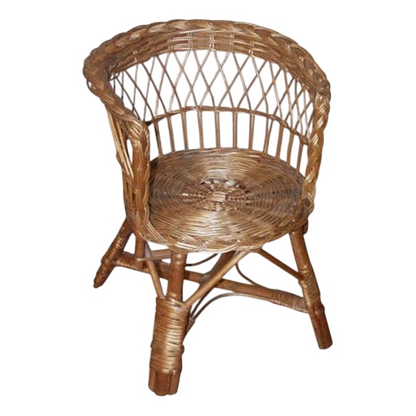 Rattan Children's Armchair, 1960s For Sale