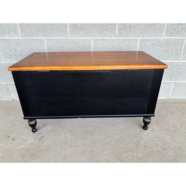 Mid 20th Century Mid 20th Century Hitchcock Ebonized Paint Decorated Solid Maple 36" Blanket Chest For Sale - Image 5 of 11