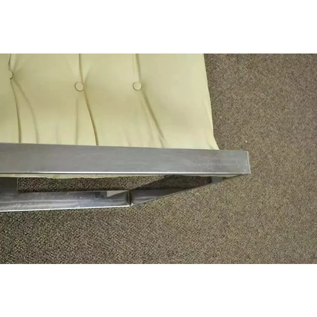 Late 20th Century Late 20th Century Mid Century Modern Milo Baughman Style Chrome Flat Bar Scoop Lounge Club Chair For Sale - Image 5 of 10