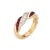 Stylish vintage Oscar Heyman diamond & ruby ring crafted in 18 karat yellow gold and platinum. Six round brilliant cut...