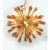 Murano Glass Sputnik Chandelier With Gold Frame and Amber Air Drops For Sale - Image 6 of 7