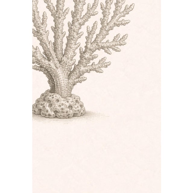 Branching Coral Study, Minimal Coastal Botanical Art Print, 24" × 36" For Sale - Image 9 of 10