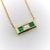 Contemporary 18k Gold Emerald and Diamond Bar Pendant Necklace For Sale - Image 3 of 8