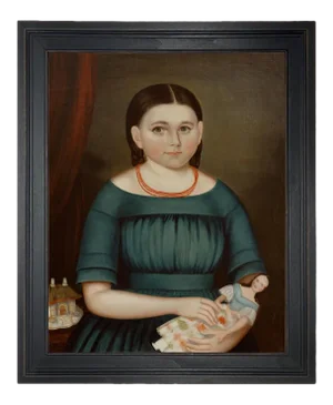 Mary Wilcox by Joseph Whiting Print on Canvas in Distressed Black Wood Frame