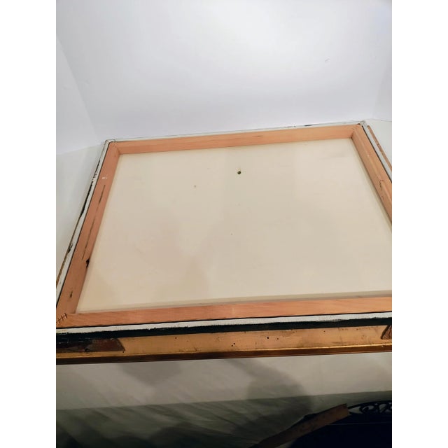 Mid-Century Modern 1940s Swan Oil Painting in Gilt Wood Frame - Bird Art With Gold Frame Moody Vintage Hand-Painted Wall Canvas For Sale - Image 3 of 8