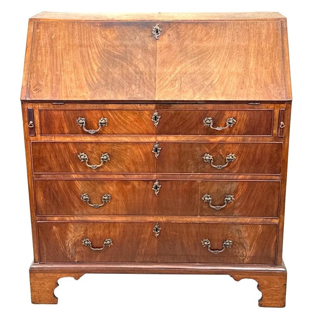 Antique Georgian Secretaire in Mahogany, 1870 For Sale - Image 10 of 12