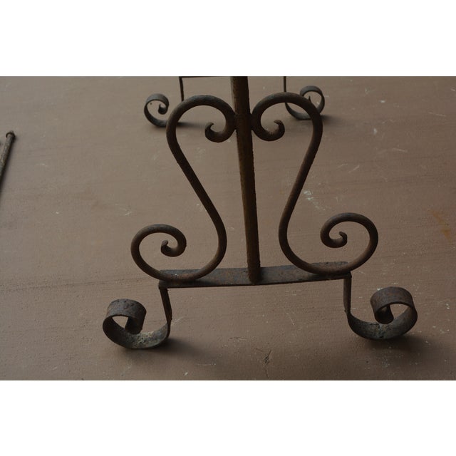 Metal Vintage Cast Iron / Metal Primitive Rustic 3 Tier Graduated Drying / Quilt Rack Stand For Sale - Image 7 of 18