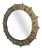 Brutalist Round Hammered Gold-Tone Metal Mirror, 1950s For Sale
