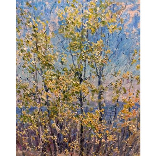 Splendid and luminous work by Moroz On the wall you will seem to have a window to a bright and colorful autumn nature, and...