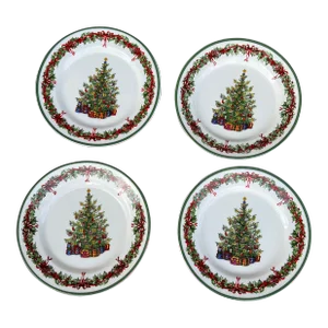 Vintage Christopher Radko Traditions Holiday Celebrations Salad Plates -Set of 4