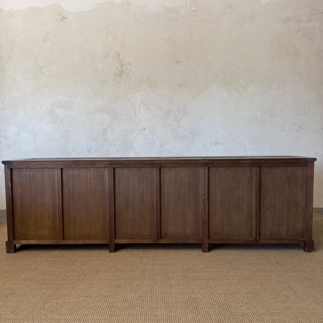 Bistro Reclaimed Wood Cabinet With 6 Doors in Dark Walnut Finish For Sale In Los Angeles - Image 6 of 10