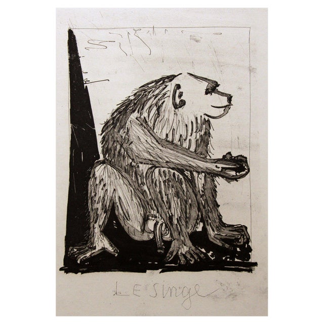 Pablo Picasso, Le Singe, Etching, 1940s For Sale