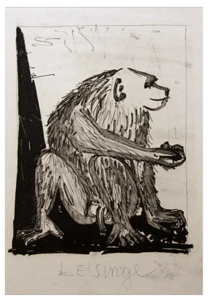 Pablo Picasso, Le Singe, Etching, 1940s