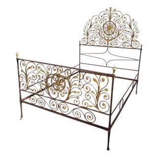 Genoese Painted Iron Bed For Sale