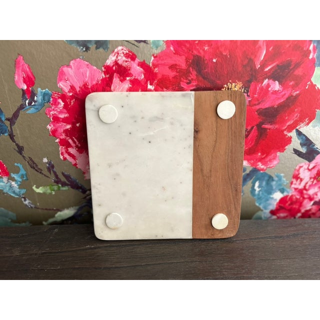 Coasters & Marble Cutting Board - Set of 4 For Sale In Phoenix - Image 6 of 11