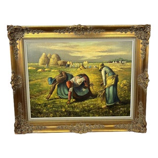 Harvest Scene, Oil, Framed For Sale
