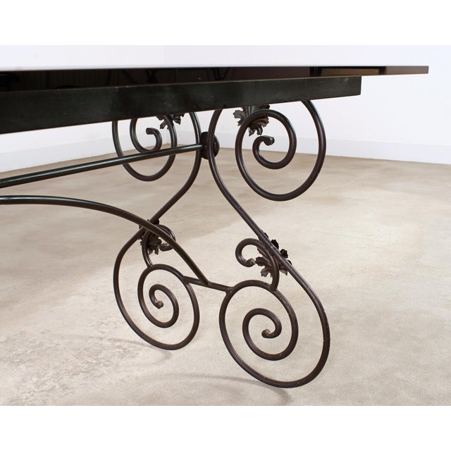Italian Scrolled Iron Patio Garden Dining Table For Sale - Image 12 of 18