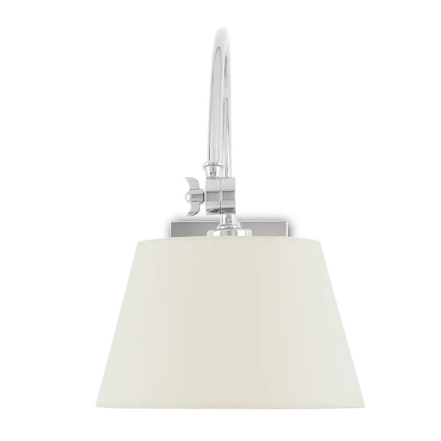 Transitional Currey & Company Ashby Nickel Swing-Arm Wall Sconce For Sale - Image 3 of 5