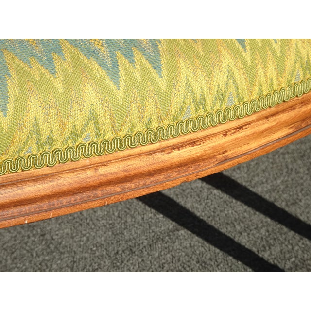 Pair of Vintage French Louis XVI Cane Bergere Green Arm Chairs For Sale - Image 9 of 12