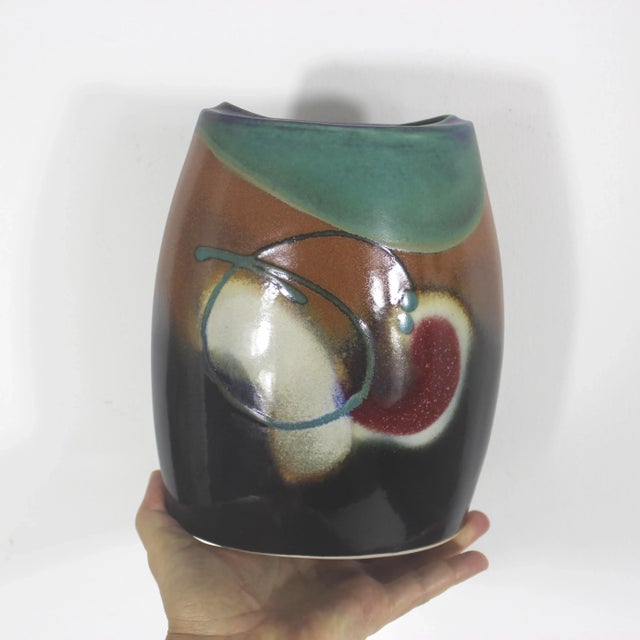 Vintage Signed Loren Lukens Studio Pottery Vase For Sale - Image 9 of 11