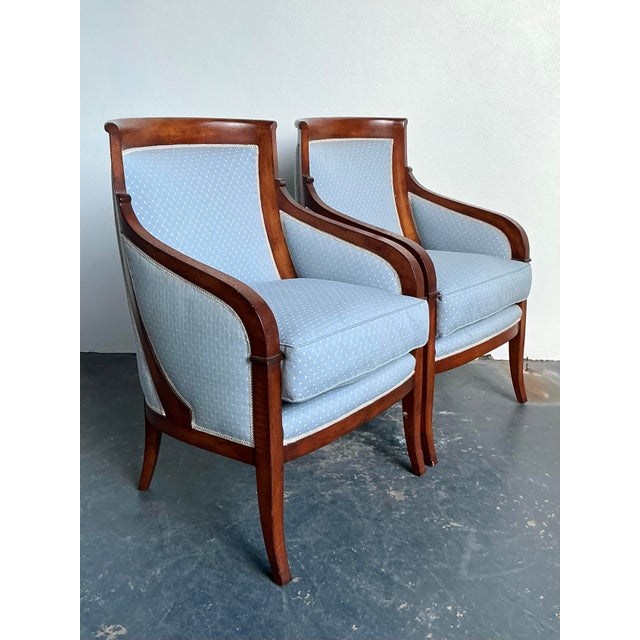 Vintage Regency Empire Frame Lounge Chairs - A Pair For Sale - Image 11 of 12