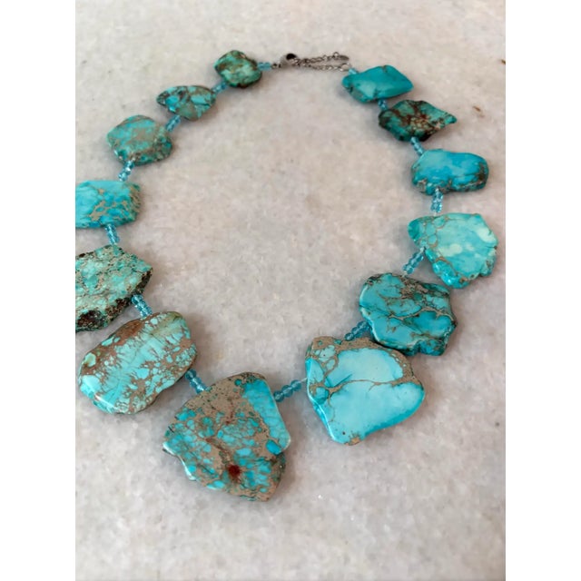 Contemporary Vintage Turquoise Jasper Beaded Necklace For Sale - Image 3 of 3