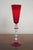 Italian Mid 20th Century Italian Ruby Red Murano-Style Art Glass Flute With Twisted Gold Aventurine Stem For Sale - Image 3 of 8