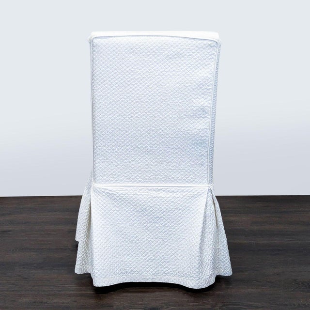 2010s Pottery Barn Slipcovered Parsons Dining Chair on Wheels For Sale - Image 5 of 8