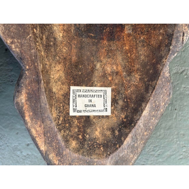 Pair of Hand-Carved Ghanaian Wooden Masks – African Sculptural Wall Art Set For Sale In Orlando - Image 6 of 11