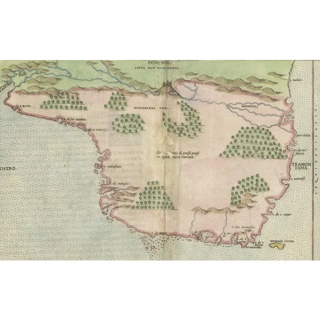 Antique 16th Century Map of Brasil, 1561 For Sale - Image 3 of 6