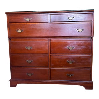 Vintage Cherry Wood Chest With 9 Drawers For Sale