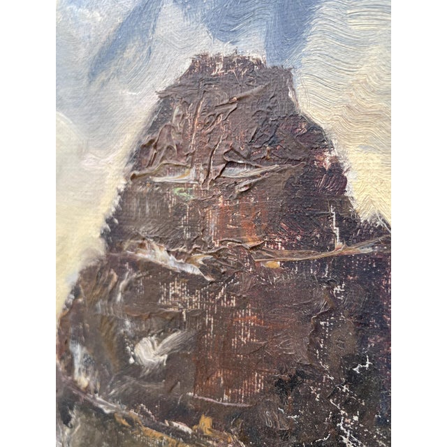 Willy Angele, Three Peaks of Lavaredo, Italian Dolomites, 1950s, Oil on Canvas For Sale - Image 10 of 15