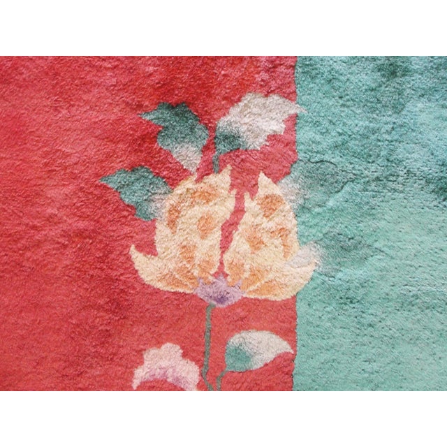 Antique Art Deco Chinese Oriental Rug-8'8" X 11'4" For Sale In Chicago - Image 6 of 11