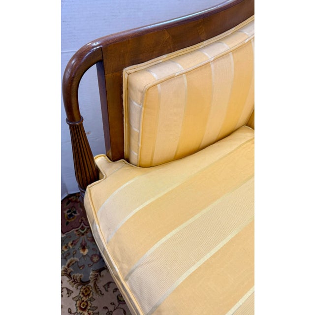 Antique Federal Style Yellow Striped Upholstered Sofa For Sale In New York - Image 6 of 7