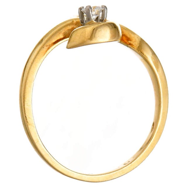 14KY Vintage Diamond Accent Free Form Ring, size 6.5 For Sale - Image 4 of 5