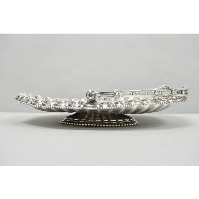 Antique Rogers & Bro Silver Plated Wedding Brides Basket W Reticulated Handle For Sale - Image 10 of 17