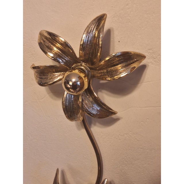 Metal Brass Double Wall Light, 1970s For Sale - Image 7 of 15