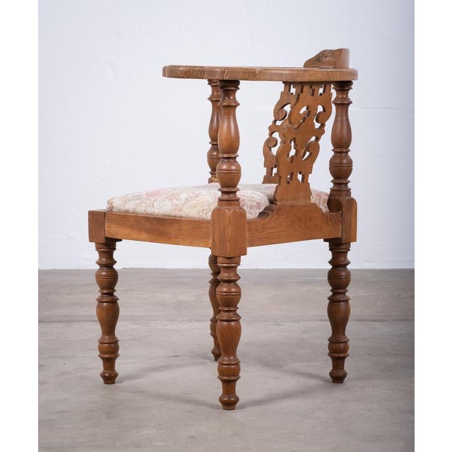 Wood Vintage Danish Oak Corner Chair, 1940s For Sale - Image 7 of 11