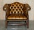 Antique Brown Leather Chesterfield Library Living Room Set, Set of 4 For Sale - Image 4 of 18