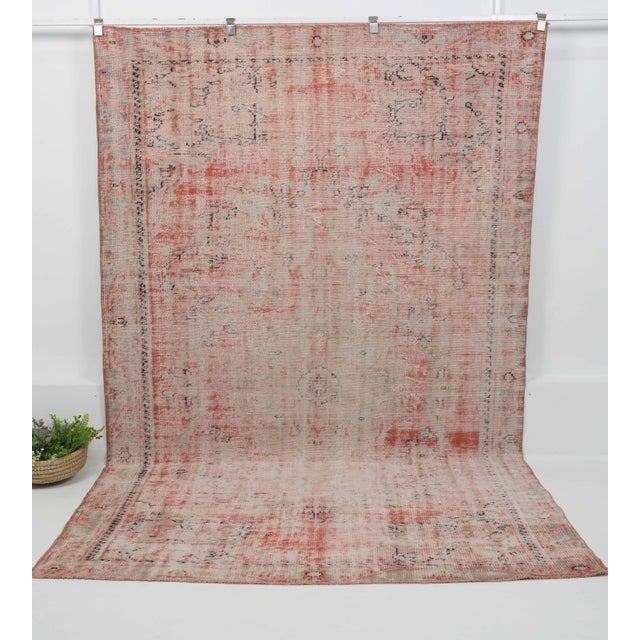 Vintage Hand-Knotted area rug is a semi-antique vintage area rug. The '70s Eastern region of Anatolian's unique rug is...