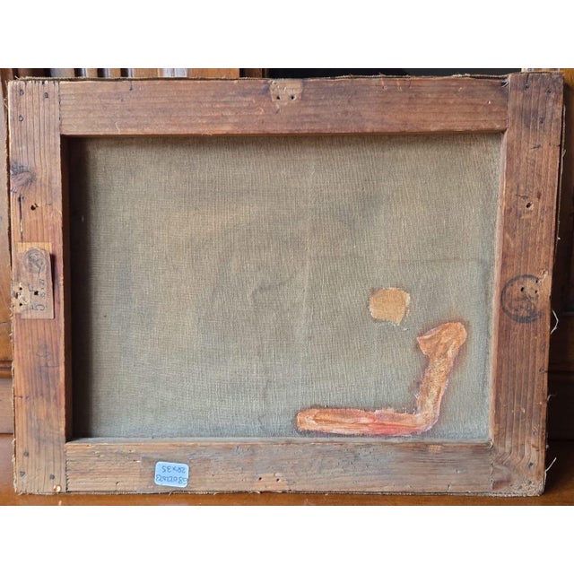 Seaview Landscape, Martigues, Fishermen, 20th Century, Painting, in Worn conditions. Designed 1920 to 1949