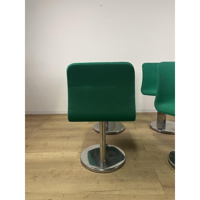 Metal Steel and Fabric Chairs by Ettore Sottsass for Poltronova, 1970s, Set of 4 For Sale - Image 7 of 9