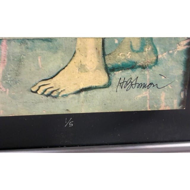 "Blue Tragedy/Warped" #1/5 — Framed Collage, Herbert Simon 2008 For Sale - Image 6 of 8