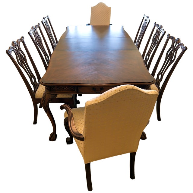 For sale, a very rare and vintage dining set originally manufactured and sold by Century Furniture. This Serpentine...