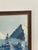 Mid-Century Modern Vintage Framed Snow-Capped Mountain Lake Landscape Painting, Signed, Blue Tonal Scenic Wall Art.. For Sale - Image 3 of 9