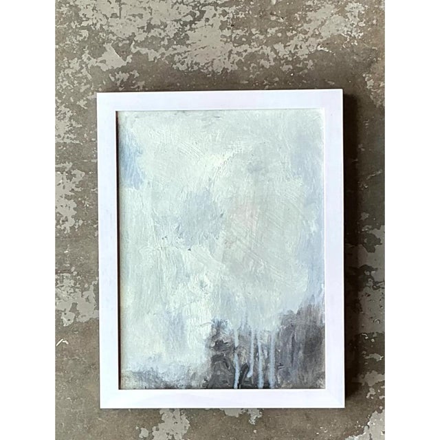 Charcoal Vintage Abstract Expressionist Painting For Sale - Image 8 of 12