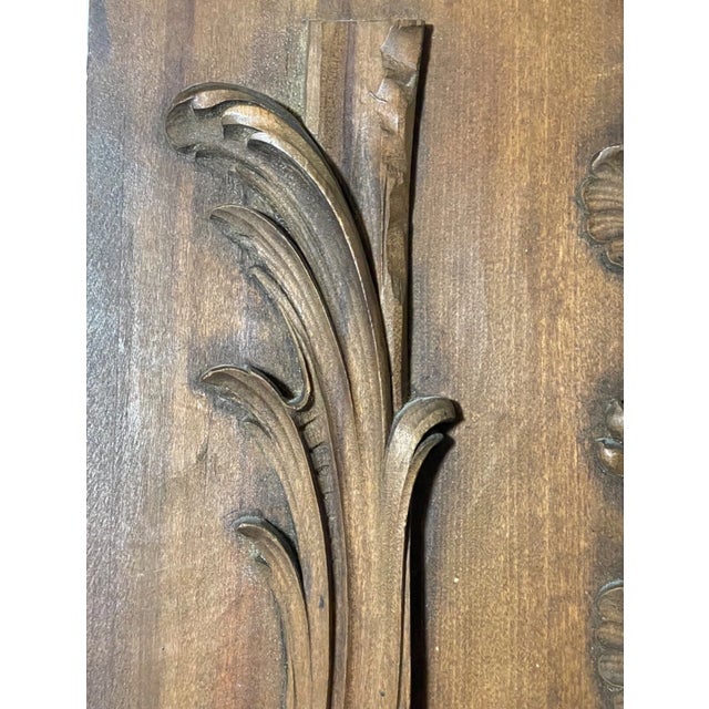 Wood Antique Hand Carved Wood Relief Wall Architectural Salvage Panel Sculpture Art For Sale - Image 7 of 12