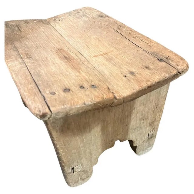 Rustic Early 19thc Pueblo Indian Foot Stool For Sale - Image 3 of 8