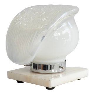 Murano Glass Table Lamp with Marble Base, 1980s For Sale